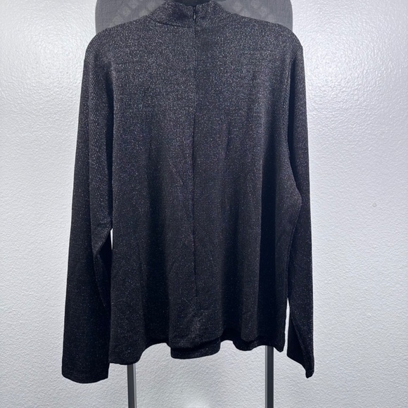La Joie Sparkly Black Long Sleeve Turtleneck Size 3X - Picture 4 of 8